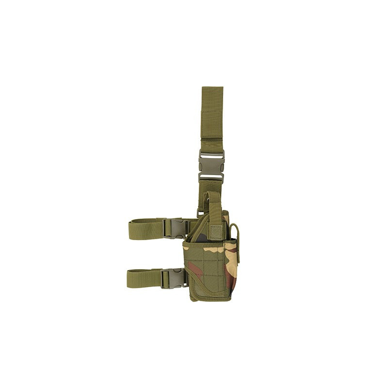 Tornado Drop Leg Thigh Pistol RH Holster Woodland Camo