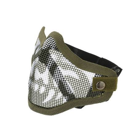 Tactical Strike Mesh Half Face Mask  - Olive/Skull