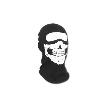 Cotton Balaclava - 1 Hole - Black - Skull