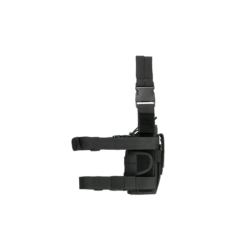 2-WAYS CARRYING LEFT HAND TYPE TACTICAL DROP LEG HOLSTER - Black