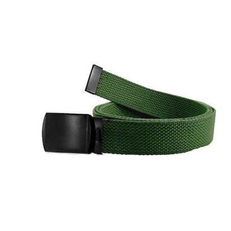Web belt with black buckle Green
