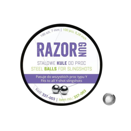 RazorGun - Steel Balls for Slingshot - 7 mm - 100 pcs - 337-003