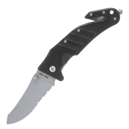 Mil-Tec - Folding Knife With Belt Cutter - Black - 15321002