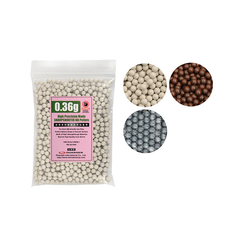 High Precision Made 0.36g BB Pellets (1000 rounds, Bag) [GUARDER]