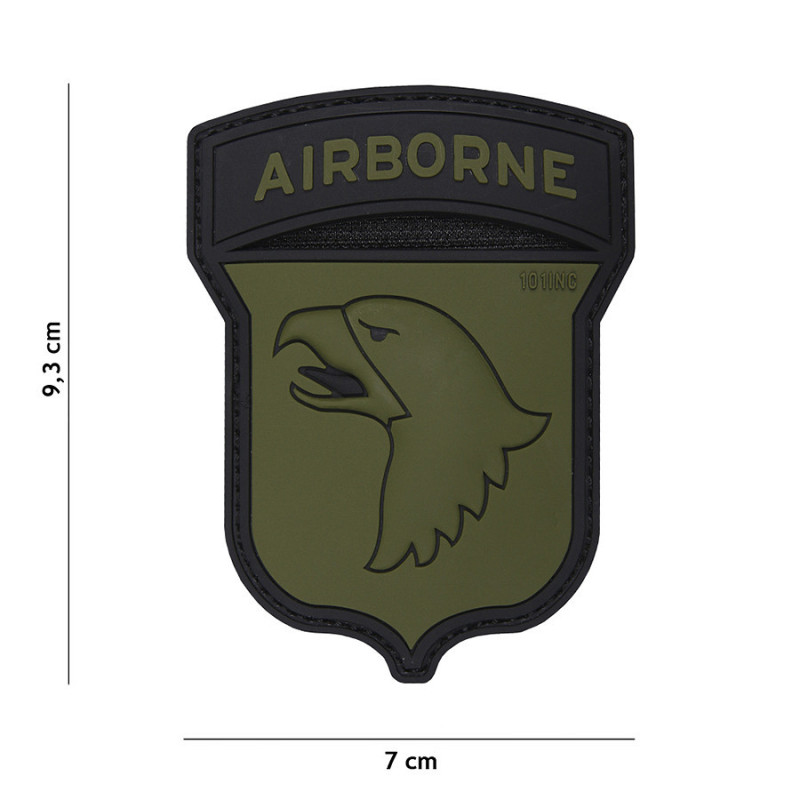 Patch 3D PVC Airborne 101st Green