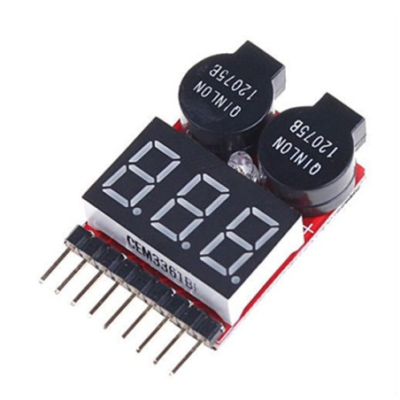 Lipo 2-8S Battery Meter, buzzer alarm, Airsoft