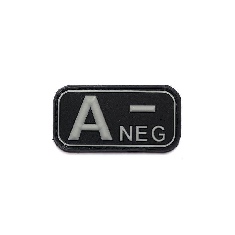 Patch 3D PVC blood type A negative with velcro