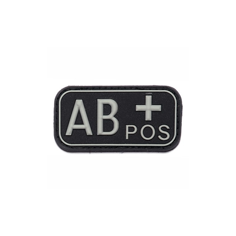 Patch 3D PVC blood type AB positive with velcro