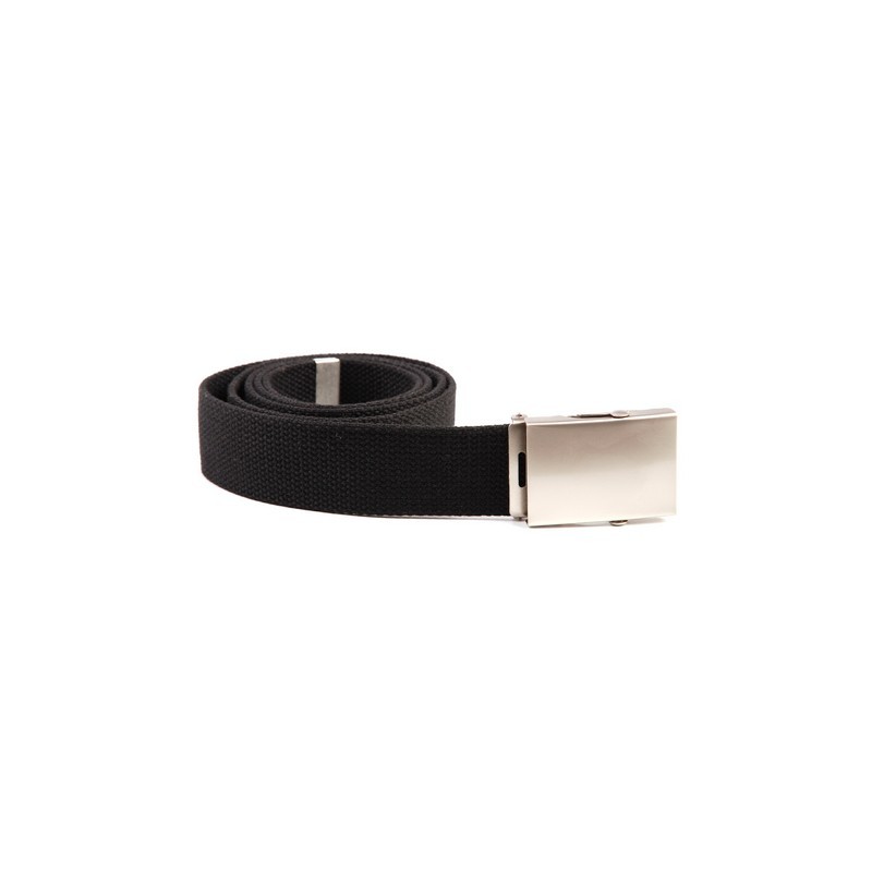 Web belt with silver buckle Black